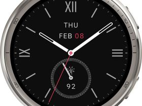 Умные часы Amazfit Active 2R Premium Серебристые, с чёрным и красным ремешком