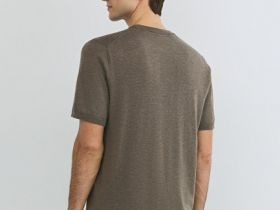 Вязаная футболка из пряжи с вискозой, Коричневый