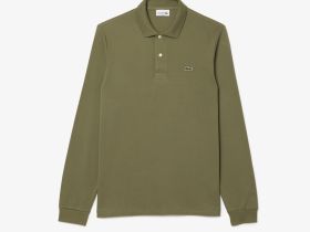 Мужское поло Lacoste L.13.12 классического кроя с длинным рукавом