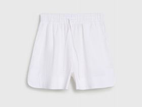 Шорты пижамные из ткани с жатым эффектом, Белый