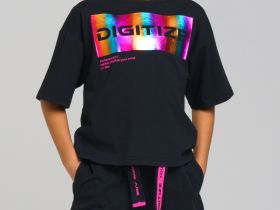 Комплект трикотажный для девочек: фуфайка (футболка), шорты