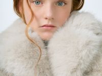 Шуба из искусственного меха для девочек, Бежевый
