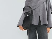 Кардиган с шарфом, Серый