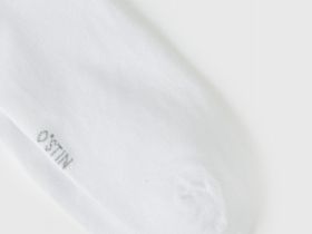 Высокие носки в рубчик, Белый