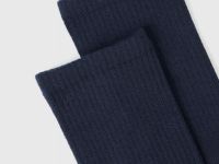 Высокие носки в мелкий рубчик, Синий