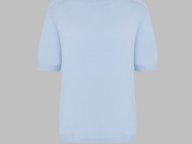 Легкий джемпер полуприлегающего кроя с коротким рукавом