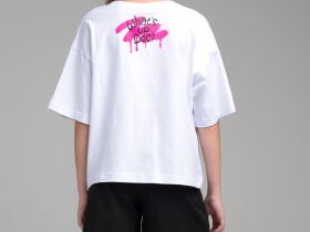 Комплект трикотажный для девочек: фуфайка (футболка), шорты