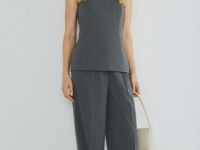 Топ-корсет с рельефами, Серый