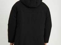 Пуховое пальто свободного силуэта с капюшоном