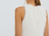 Топ с пушистой фактурой, Белый