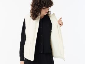 Женский стёганый жилет Lacoste на молнии с открытыми карманами