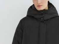 Пуховик с натуральным утеплителем, Черный