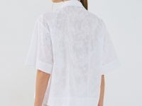 Рубашка из хлопка с вышивкой, Белый