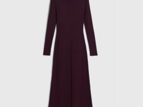 Облегающее вязаное платье, Фиолетовый