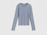 Лонгслив в рубчик, Синий