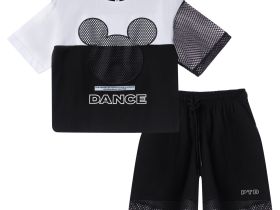 Комплект трикотажный для девочек: фуфайка (футболка), шорты