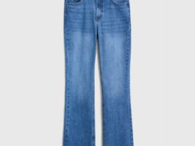 Прямые джинсы с высокой посадкой, Синий