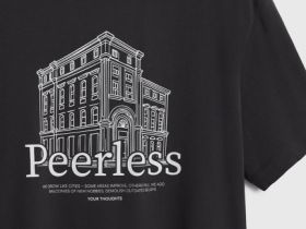 Футболка из хлопка с принтом, Коричневый