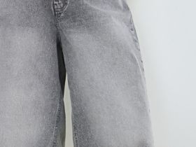 Джинсовые шорты-бермуды с высокой посадкой, Серый