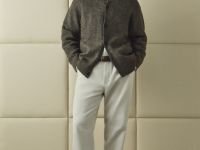 Кардиган с содержанием шерсти, Коричневый