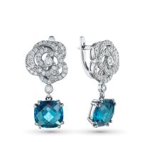Серьги из белого золота с и топазами э4709сг03250356_white