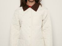 Утепленная куртка с вельветовым воротником