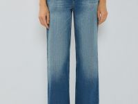 Широкие джинсы с высокой посадкой, Синий