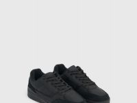 Кроссовки со вставками из натуральной замши, Черный