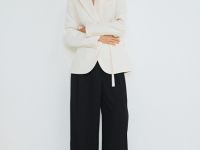 Однобортный жакет из поливискозы, Бежевый