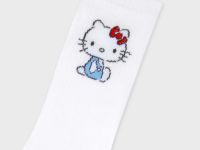 Белые высокие носки в рубчик с принтом Hello Kitty Глория Джинс