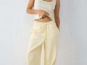 Майка пижамная из трикотажа пуантель, Желтый