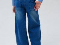 Брюки текстильные джинсовые для девочек