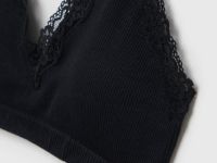 Топ-бра в рубчик, Черный
