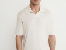 Вязаный джемпер-поло, Белый