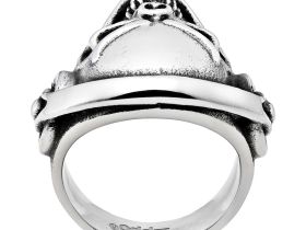 Кольцо с черепом ZIPPO, серебристое, нержавеющая сталь, диаметр 21 мм