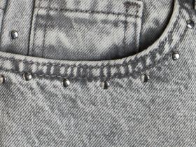 Шорты-бермуды джинсовые для девочек, Серый