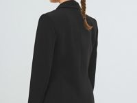 Однобортный приталенный жакет, Черный