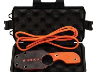 Шейный нож Kizlyar Supreme Amigo Z, сталь AUS-8, рукоять G10, оранжевый