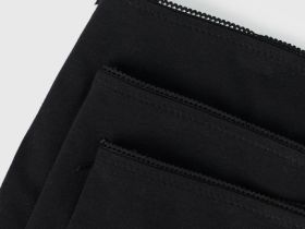 Трусы-бразилиана с мягкой резинкой, 3 шт., Черный