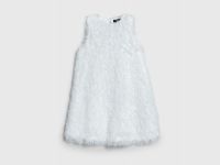 Фактурное платье мини для девочек, Белый