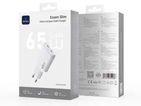 Сетевое зарядное устройство WIWU Essen Slim GaN 65W Type-Cх2 (Wi-G035) (белый)