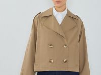 Укороченный плащ, Бежевый