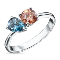 Кольцо из серебра с и топазами э0671кц06250353_pink