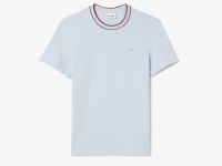 Мужская футболка Lacoste с воротником в полоску из эластичного хлопка