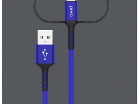 Кабель Pero DC-06 USB / Apple Lightning / microUSB / USB-C 2 м Синий