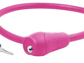 Велозамок M-wave ACME, комплект ключей, трос 12x600 мм (фиолетовый)