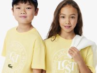 Детская футболка Lacoste из хлопка с принтом