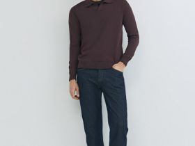 Поло с длинным рукавом, Фиолетовый