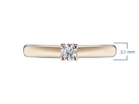 Помолвочное кольцо из красного золота с бриллиантом э0201кц06159700