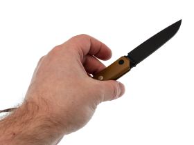 Складной нож Petrified Fish Patte, сталь 12C27, рукоять G10, tan